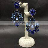 Luxury Water Drop Crystal Flower Stud Earrings Fashion Women Party Jewelry thumbnail-5