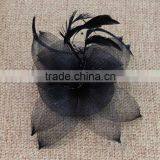 Elegant Lady Black Feather Lace Flower Bridal Fascinator Wedding Hair Clip Headpiece thumbnail-4