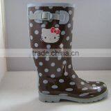 Light Bule Dot With Hellokitty Logo Rubber Rain Boots