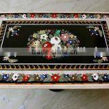 Black Marble Dining Table Tops, Marble Inlay Table Tops