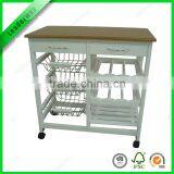 Home furniture MDF wood kitchen cart with drawer