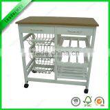 New Design MDF With PVC Wooden Kitchen Trolley With Wheels thumbnail-2