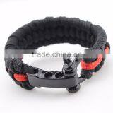 Factory Direct Sales Braided Adjustable Bowshackle Buckle Survival Paracord Bracelet thumbnail-6