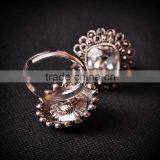Hmong Silver Rhinestone Fashion Ring Handmade Womans Ring thumbnail-3