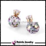 Oiled Painting 1.5cm Round Resin Balls Zircon Double Sides Earrings thumbnail-3