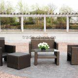 5 PC Cushioned Seat Outdoor Patio Set Rattan Wicker Sofa With Foot Stool thumbnail-1