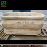 beige solid marble sculpture bathtub for sale