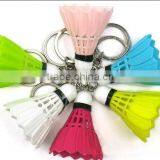 Colorful Real Feather Badminton Key /ring Chain, Cheap Price Promotion Badminton Keychain thumbnail-3