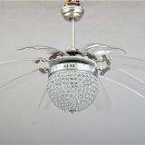 110-240v 70w AC DC Motor 42'' Crystal Retractable Ceiling Fan With Lights thumbnail-5