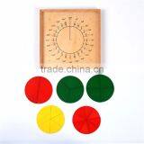 Wooden Math Toy Montessori Circular Math Fraction Division Teaching Aids thumbnail-2