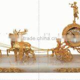 Antique Carved Ornate Bronze Rococo Style Table Clock, Elegant Marble Base Table Clock thumbnail-4