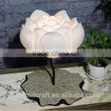 Resin Decorative Purity White Lotus Flower Table Desk Lamp thumbnail-4
