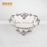 Hot Sale Restaurant Ceramic Plates/ Bulk Ceramic Fruit Plate Electroplated thumbnail-3