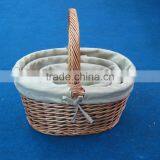 Handmade Wicker Household Decorations Wicker Basket of Fruit Brown Retro Basket Weaving Crafts Basket Spring Outing Picking Bask thumbnail-1