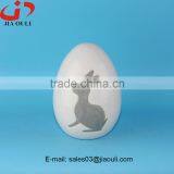New Design Easter Decoratiosn With Rabbit Ceramic Egg thumbnail-2