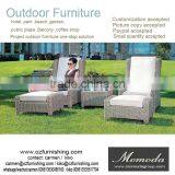 9122 Hotel High Back Wing Chair With Stool Cafe Shop Bar Chair Table Garden Patio Leisure Furniture Set thumbnail-1