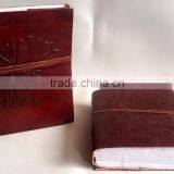 Handmade Vintage Embossed Lady Under Tree Strap Closure Leather Notebook thumbnail-2