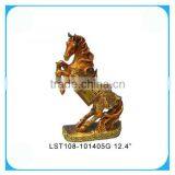 Home Decorative Polyresin Horse Golden Handcrafts thumbnail-1