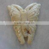 Wholesale 30-40 Light Yellow Butterfly Carved Natural Coral Custom Pendant thumbnail-1
