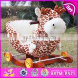 2017 Top Fashion Toddlers Wooden Rocking Horse With Wheels W16D081 thumbnail-3