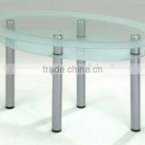 Modern Furniture Metal Legs Kitchen Table, Round Glass Dining Table