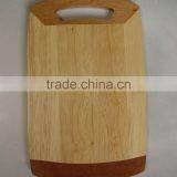 Rubber Wood Cutting Board With Handle in 2 Toned thumbnail-1