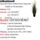 Artificial Grass Synthetic Onion Grass With Cattails Spray Fake Grass in Pot thumbnail-6