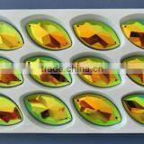 AB Color Navette Flat Back Crystal Loose Beads With Holes for Garment Accessories,crystal Pendant