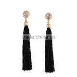 Bohemian Jewelry Zircon Gems With Long Colorful Tassel Charms Earrings for Women thumbnail-4