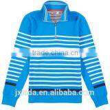 Cheap OEM Service Dry Fit Striped Quarter Zip Pullover Long Sleeve Polo Shirt thumbnail-3