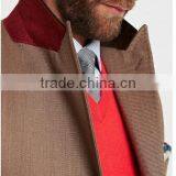 2014 Men Coat Brown Color Slim Fit thumbnail-5
