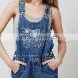 Wholesale OEM Girl Denim Dungarees Blue Playsuit Jumpsuit Jeans Women thumbnail-2