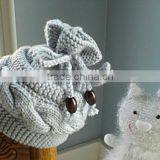 Wholesale Pure Colors Winter Knitting Beanies Baby Kids Bowknot Crochet Hats thumbnail-5