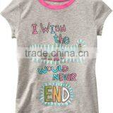 Girls Printed t Shirt With Contrast Neck Rib