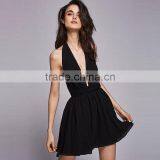 Newest Sexy Deep-v Halter Backless Women Beach Summer Dresses 2017 thumbnail-3