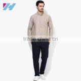 Men's Clothing Long Sleeve Beige Casual Kurta Designs For Men thumbnail-4