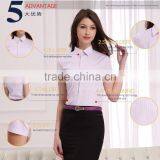 Women's Short Sleeve Formal Shirt of Pink (DSHL050) thumbnail-3