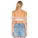 Drawstring Wrap Over Satin Camisole for Women Latest Halter Neck Crop Top thumbnail-3