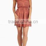 CORAL BROWN TRIBAL PRINT DRESS thumbnail-3