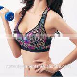 Fitness Quick Drying Nylon Spandex Fabrics Padded Women Yoga Sports Bra thumbnail-5