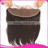 Malaysian Virgin Hair Straight Full Lace Frontal Closures 13X4 Bleached Knots With Baby Hair 100% Human Hair Silk Base Frontal thumbnail-2