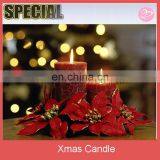 Red Color Printing Christmas Pillar Candle thumbnail-1