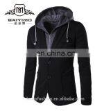 Casual Slim Fit Two Button Blazer Coat with Hood and Zipper Mens Jackets Wholesale