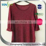 Women's Yarn Dyed Three Quarter Sleeve Top thumbnail-1