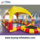 Factory Price Inflatable Water Pool With Tent or Cover With PVC Trampoline Material For Sale