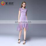 2016 Hot Summer Single Dress Women Elegant O Neck Fashion Dress With Sheer Hem Design thumbnail-2