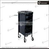 Hair salon plastic durable storage drawer trolley with hair dry holer