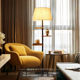 Rubber Wood Flooring Lamp Light With Racks thumbnail-3