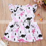 A0236# Girls Dress 2020 Summer Cotton Print Dinosaurs Clothes Kids Dress thumbnail-2