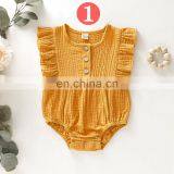 Infant Linen Cotton Newborn Baby Girl Romper Bodysuit Ruffle Bowknot One-Piece Jumpsuit Outfit Clothes Summer thumbnail-4